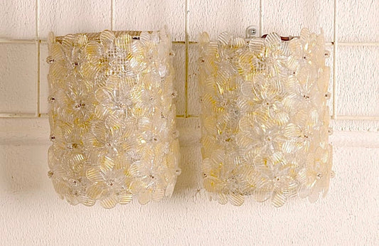 Pair Murano Millefiori Sconces