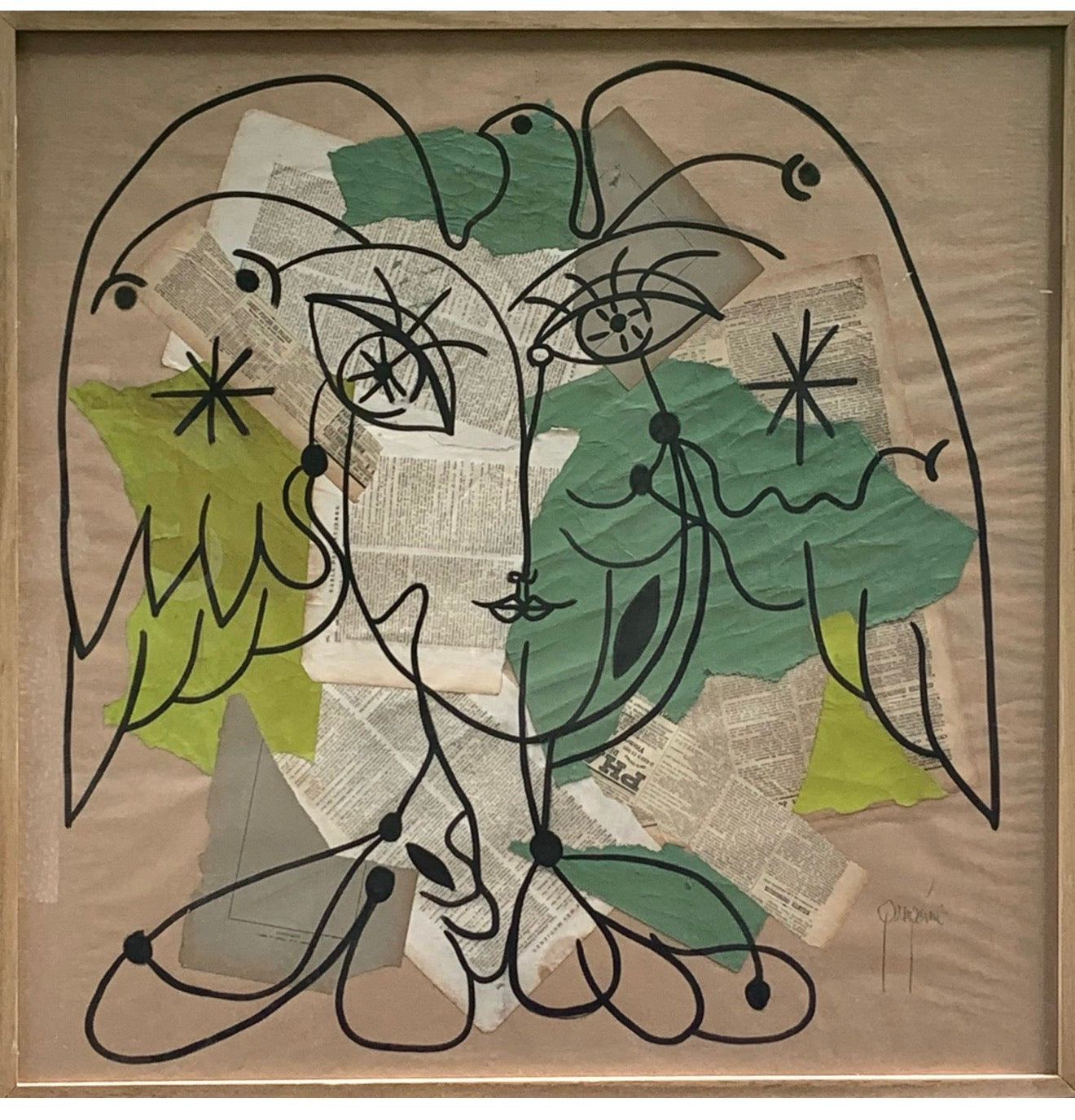 Framed Contemporary Mixed Media Work