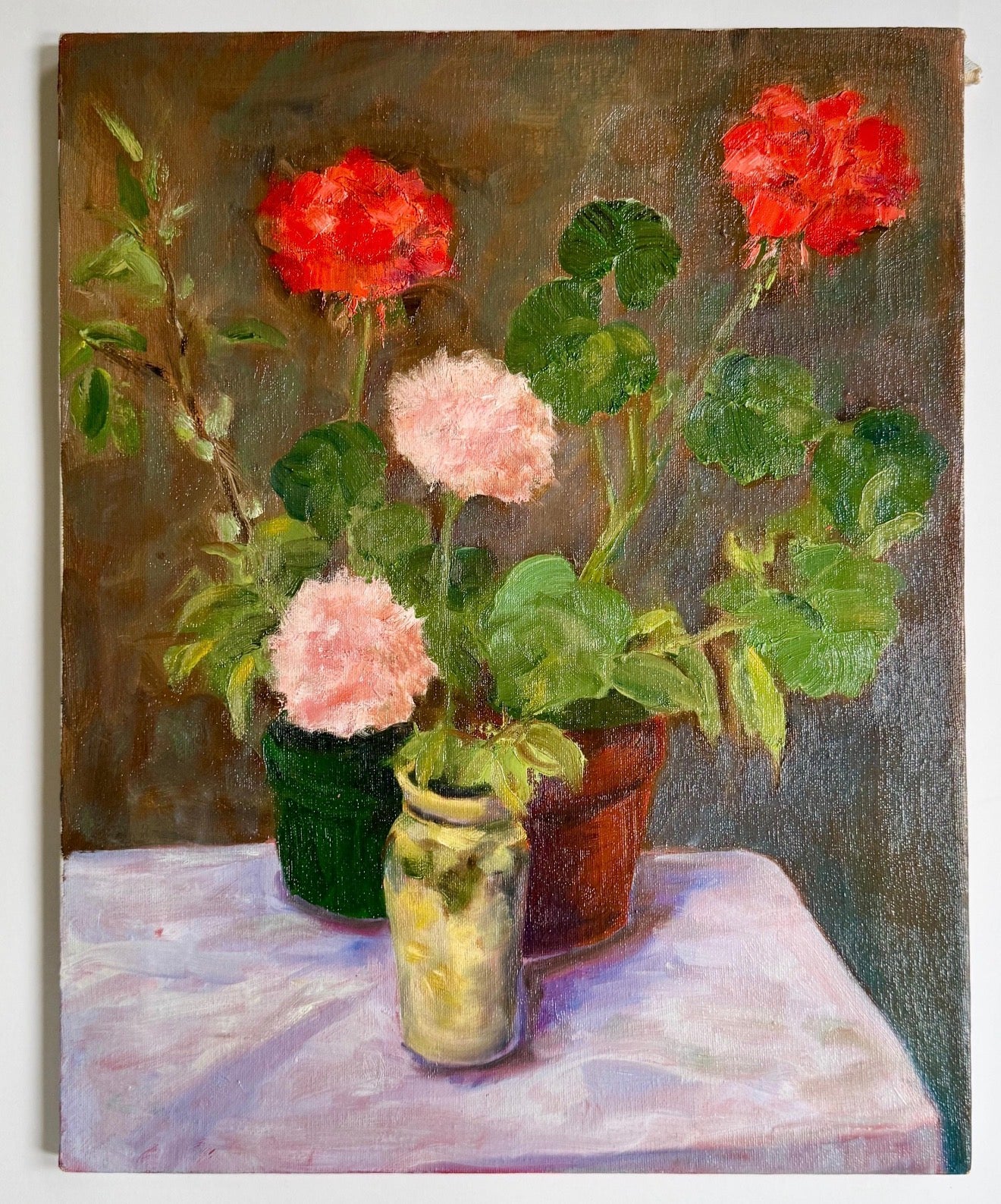 Geraniums - Oil on Canvas