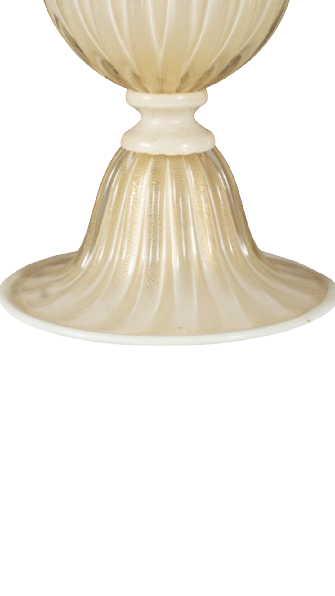 Murano Vintage Pair Table Lamps White and Gold